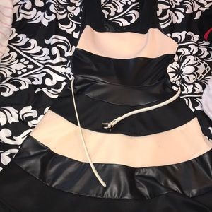 Black and beige dress